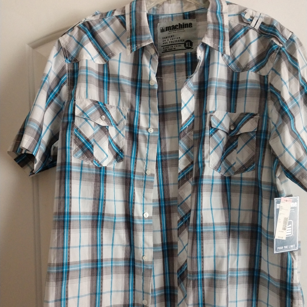 Men's XL plaid button shirt